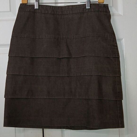 Lifestyle Attitude by Larry Levine brownish a line layered skirt  Sz 8 NWOT - Picture 1 of 5